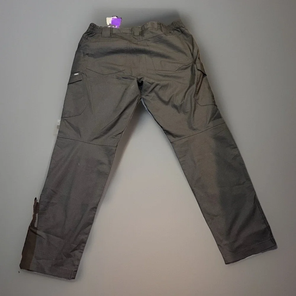 CQR Black Ripstop Stretch Cargo Pants Straight Leg Regular Fit 40